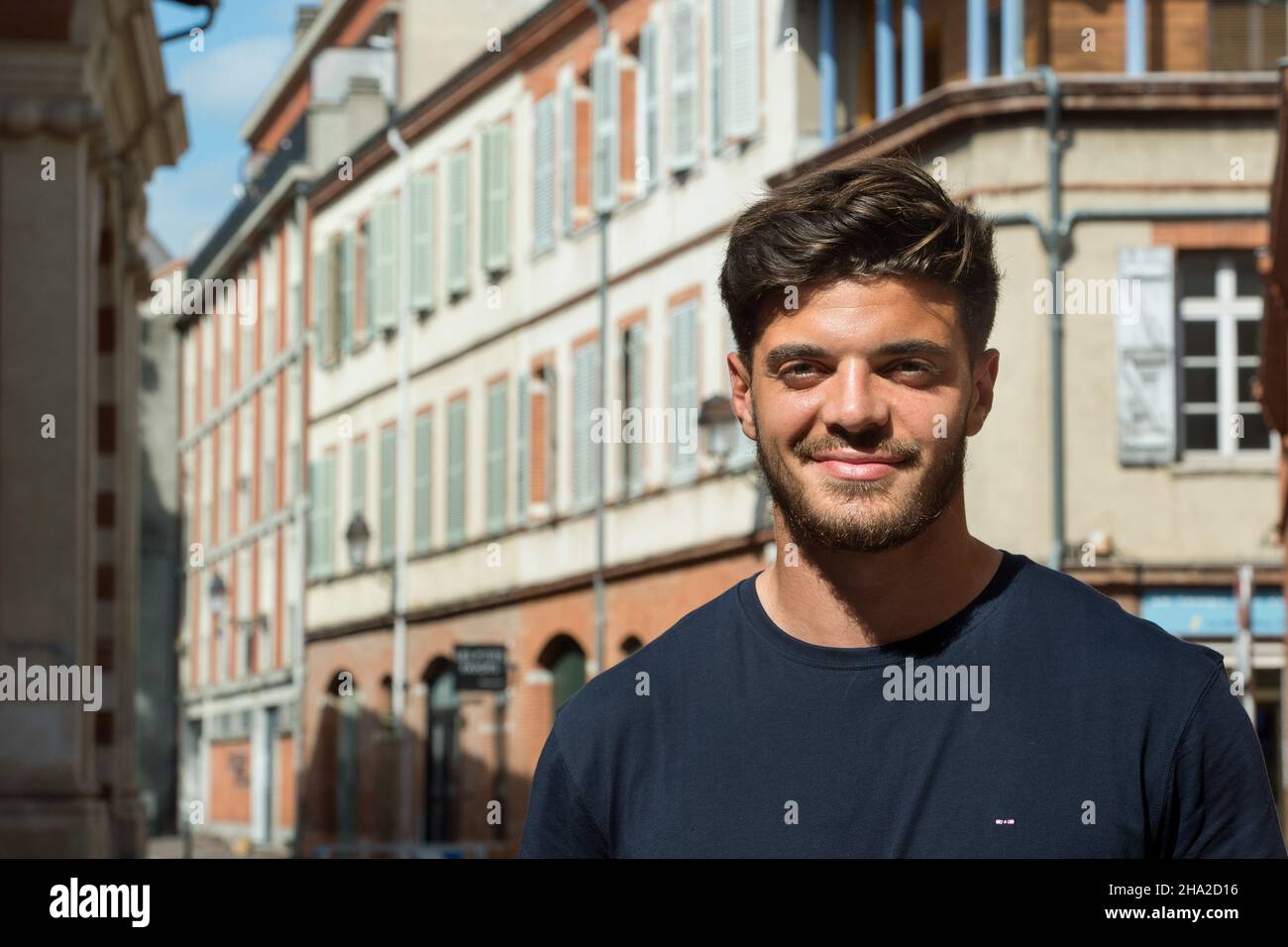 Romain Ntamack (born 1 May 1999) is a French rugby union fly-half who currently plays for Toulouse in the Top 14, and the France national rugby union Stock Photo