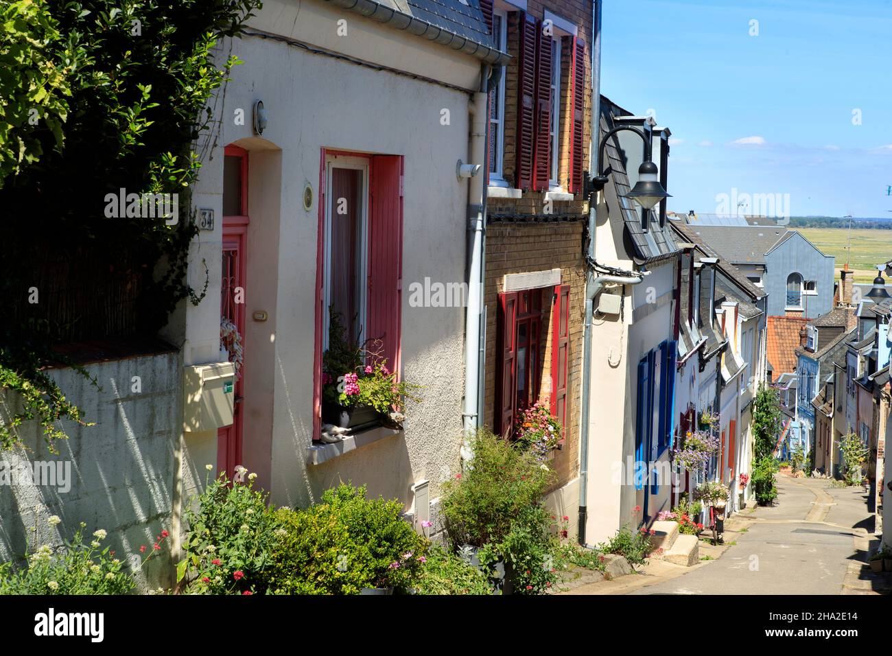 Saint-Valery-sur-Somme (northern France): lane in the medieval town Stock Photo