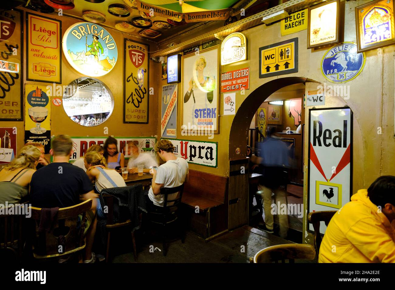 Belgium, Brussels: the Delirium Cafe Stock Photo