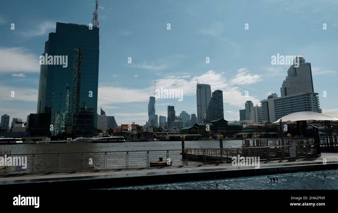 Chao Phraya River Express Boat Pier Bangkok Thailand Stock Photo - Alamy