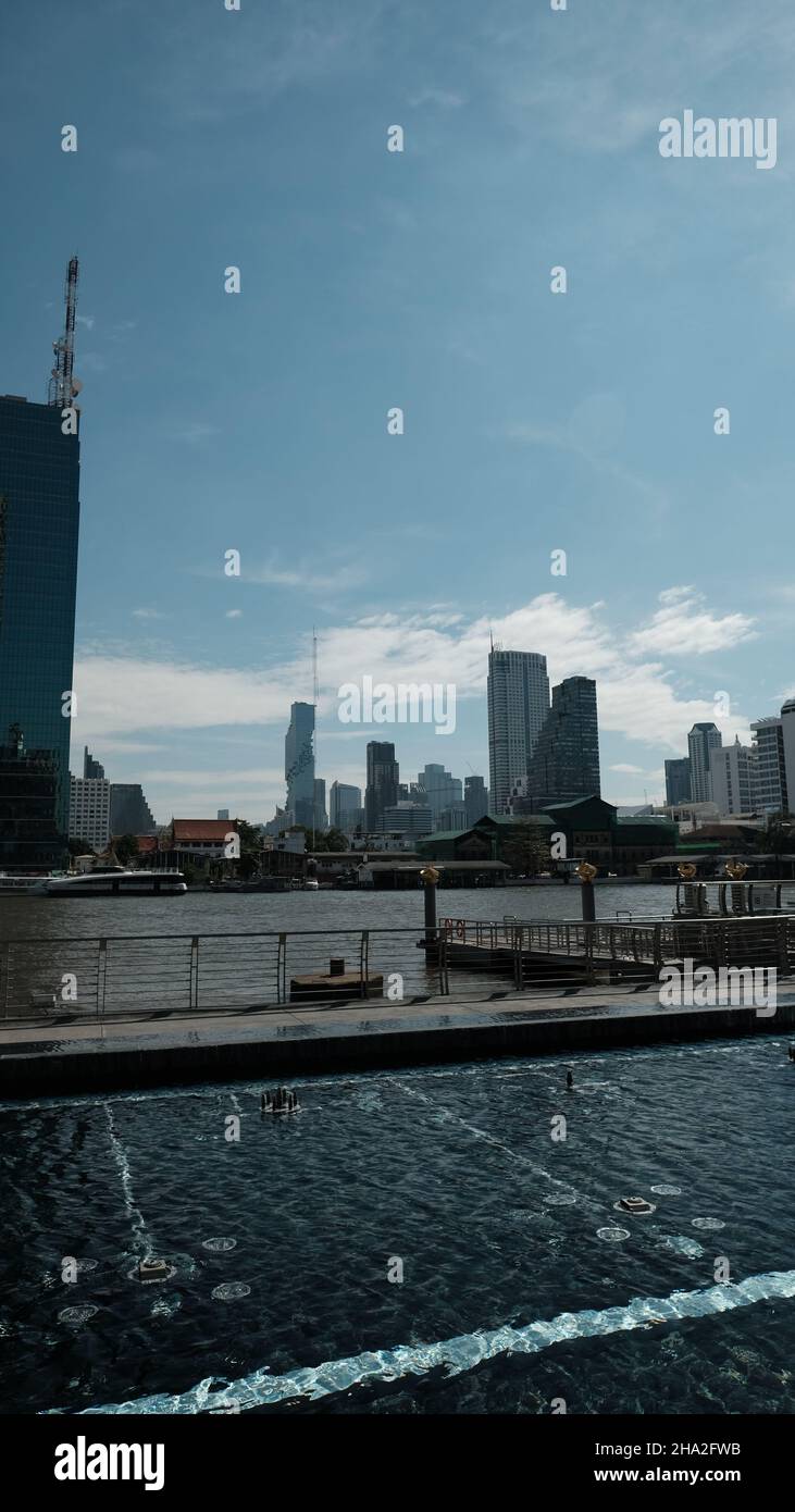 Chao Phraya River Express Boat Pier Bangkok Thailand Stock Photo - Alamy