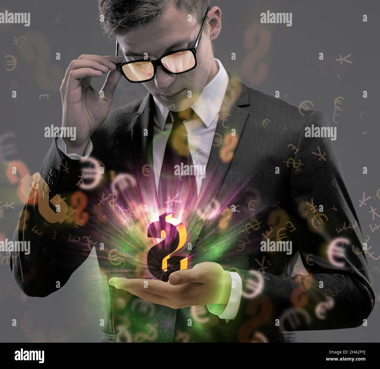 The businessman and dollar in business concept Stock Photo - Alamy