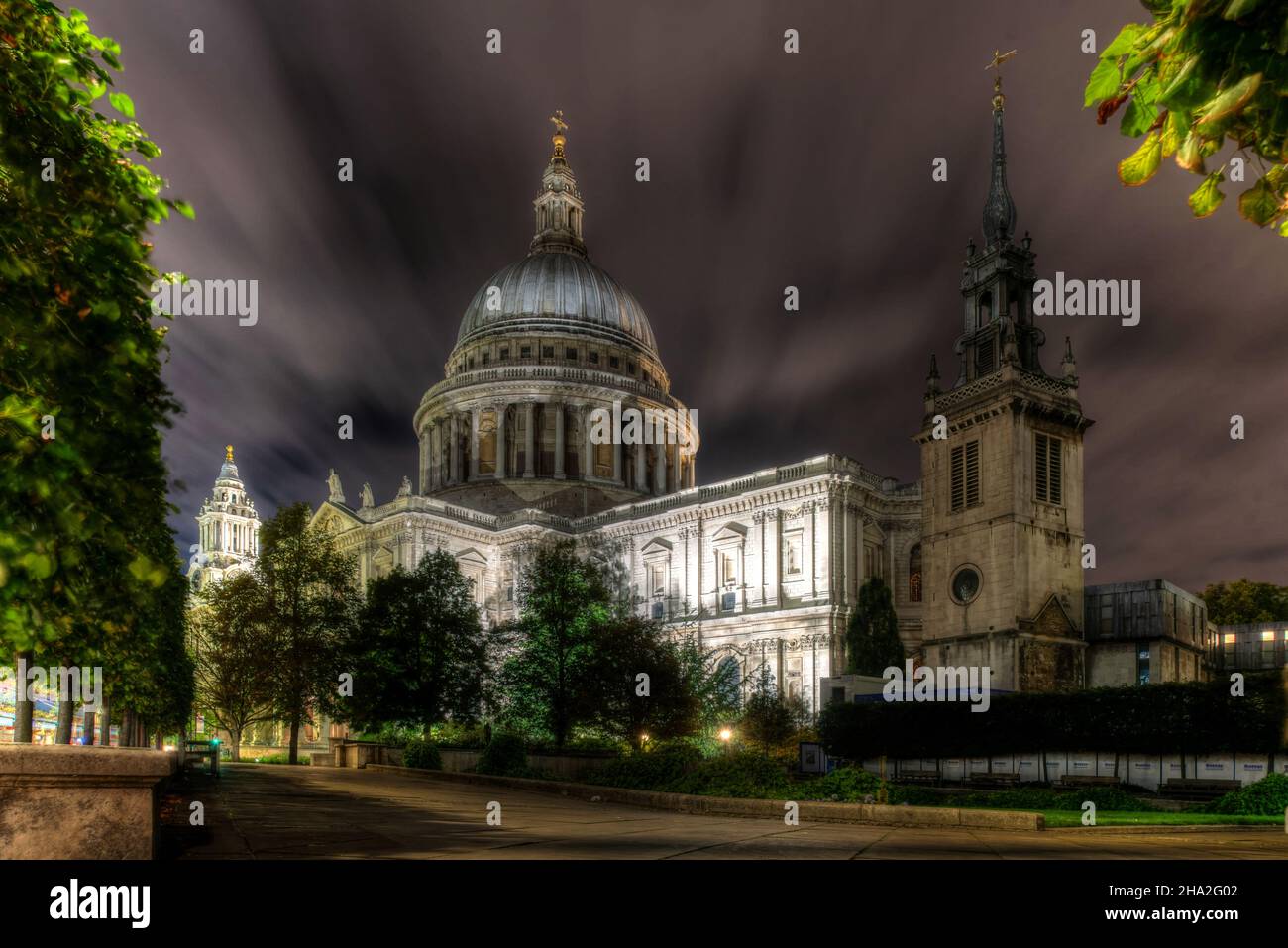 London, September 2021. Night photograph of St Paul's Cathedral is one of the two Anglican cathedrals in London Stock Photo