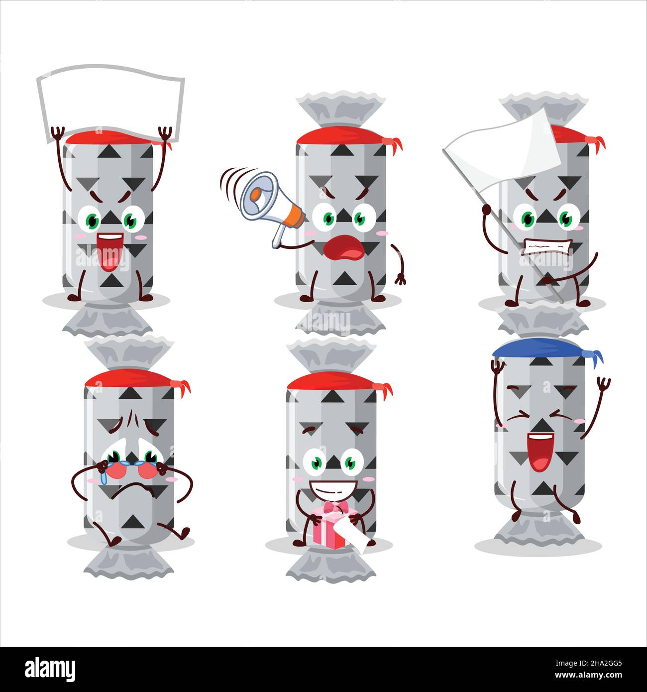 Mascot design style of white long candy package character as an ...