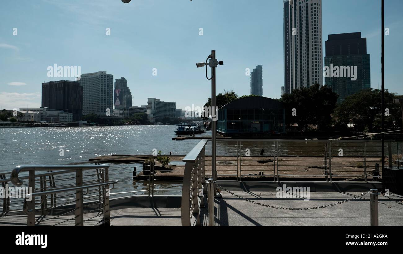 Chao Phraya River Express Boat Pier Bangkok Thailand Stock Photo - Alamy