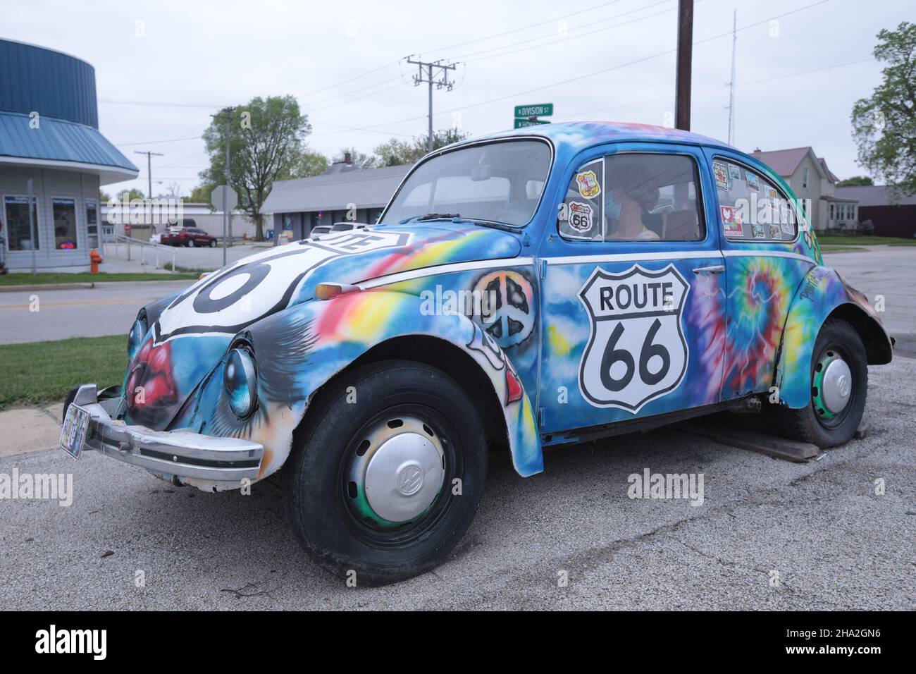 Pontiac Il, USA Route 66 Love Bug Stock Photo