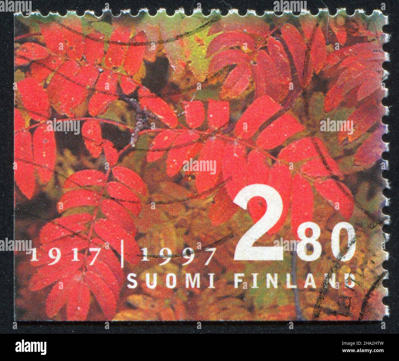 FINLAND - CIRCA 1997: stamp printed by Finland, shows Fall, colorful