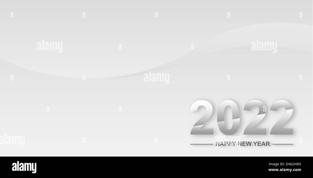 Happy new year 2022, background in silver color. Perfect for banners, greeting cards and party invitations. Stock Photo