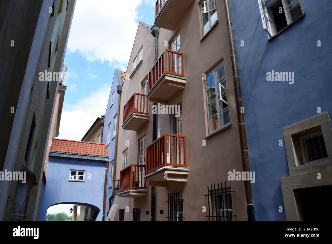 building exteriors in Warsaw Poland Stock Photo