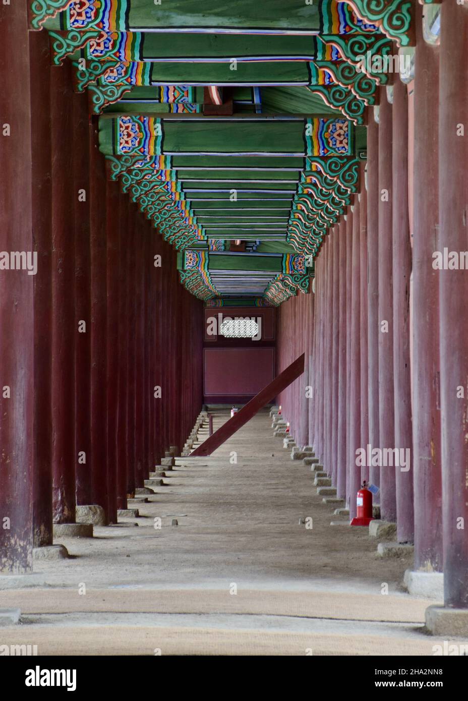 Empty corridor in a temple in Seoul Stock Photo