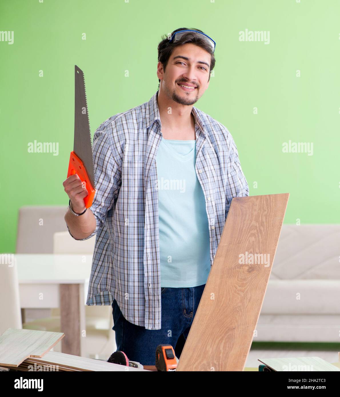 The woodworker working in his workshop Stock Photo - Alamy