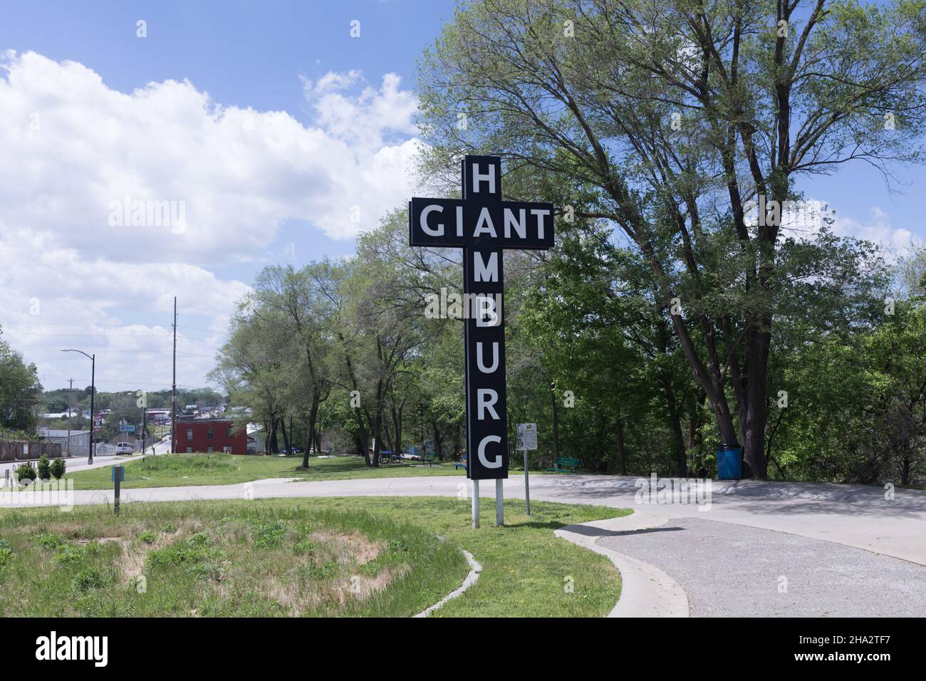 Springfield, MO, Route 66 Giant Hamburg Sign Stock Photo