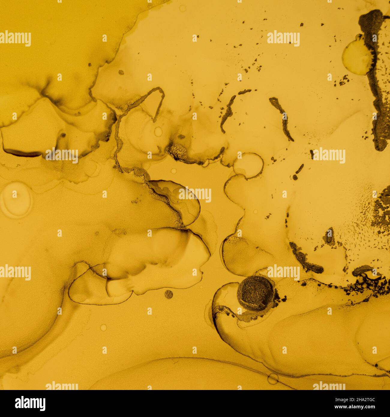 Gold Fluid Art. Abstract Marble Background. Stock Photo