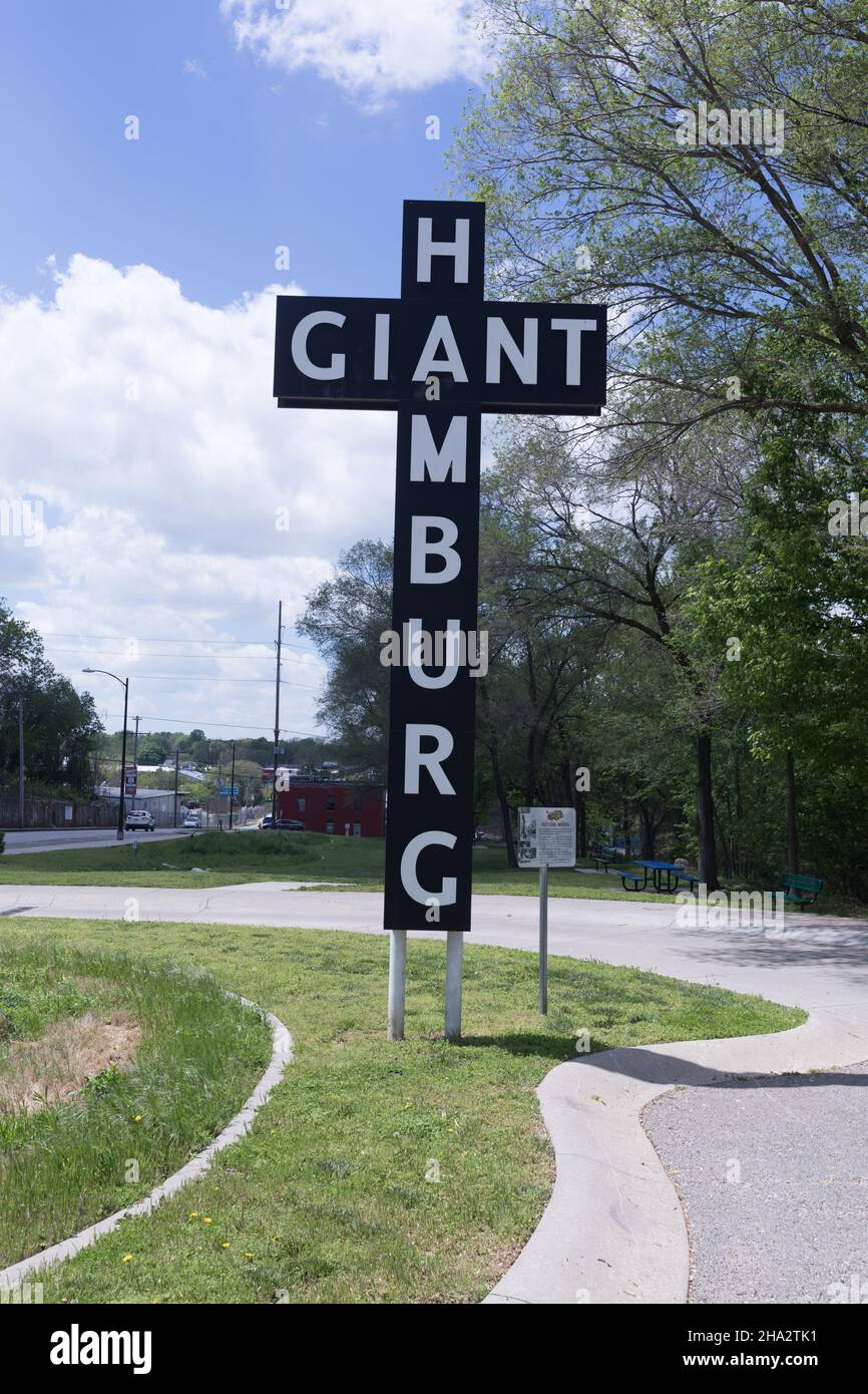 Springfield, MO, Route 66 Giant Hamburg Sign Stock Photo