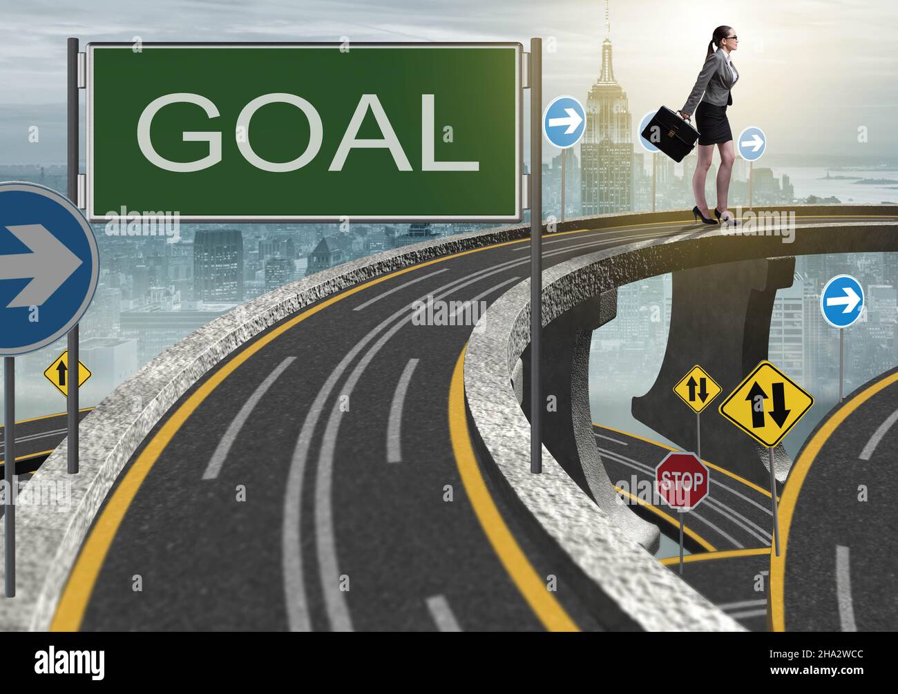 The business concept with goal metaphor Stock Photo - Alamy