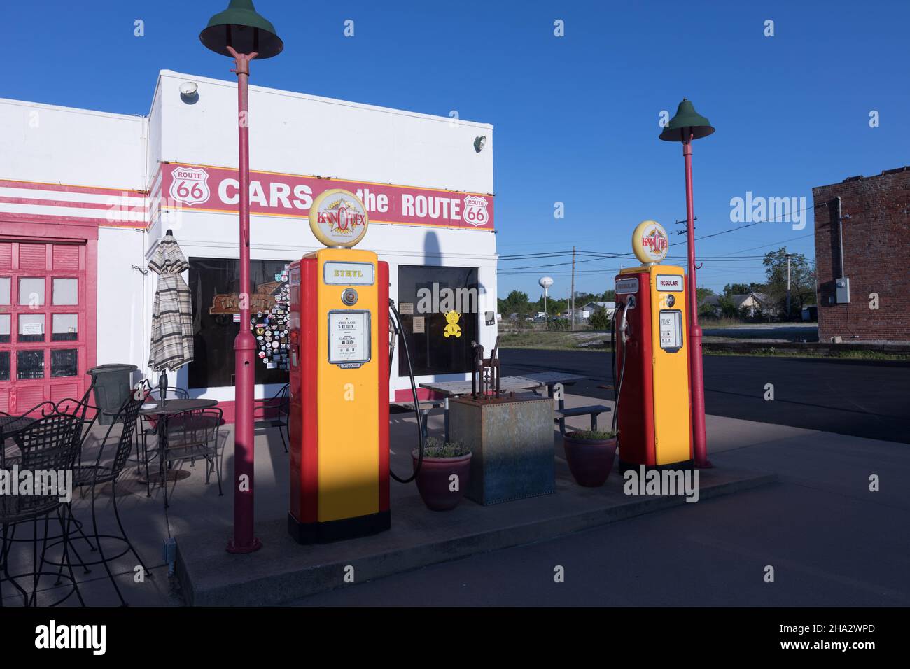 Galena, Kansas, KS, USA Cars On The Route, an old refurbished Kanex gas