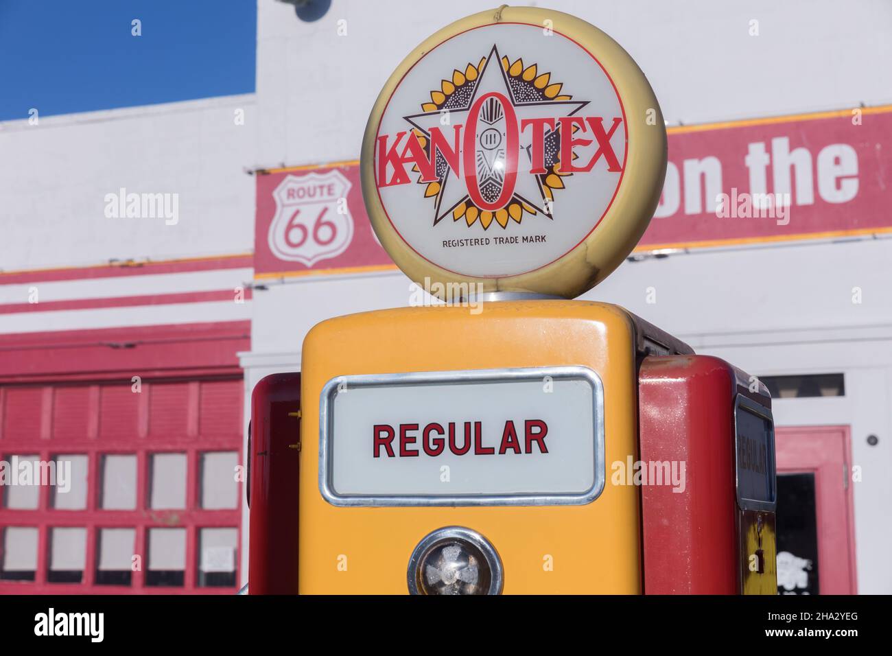 Galena, Kansas, KS, USA Cars On The Route, an old refurbished Kanex gas