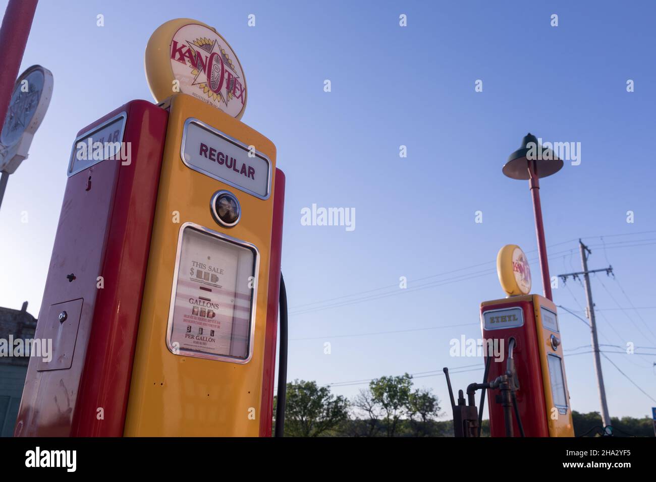 Galena, Kansas, KS, USA Cars On The Route, an old refurbished Kanex gas