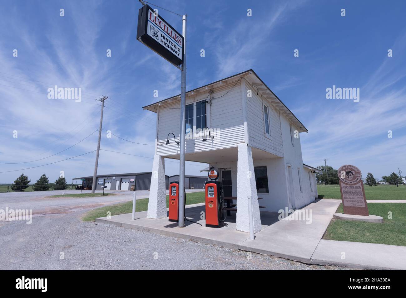 Hydro, Oklahoma, USA, Vintage gas pump at Lucille's Historic Highway