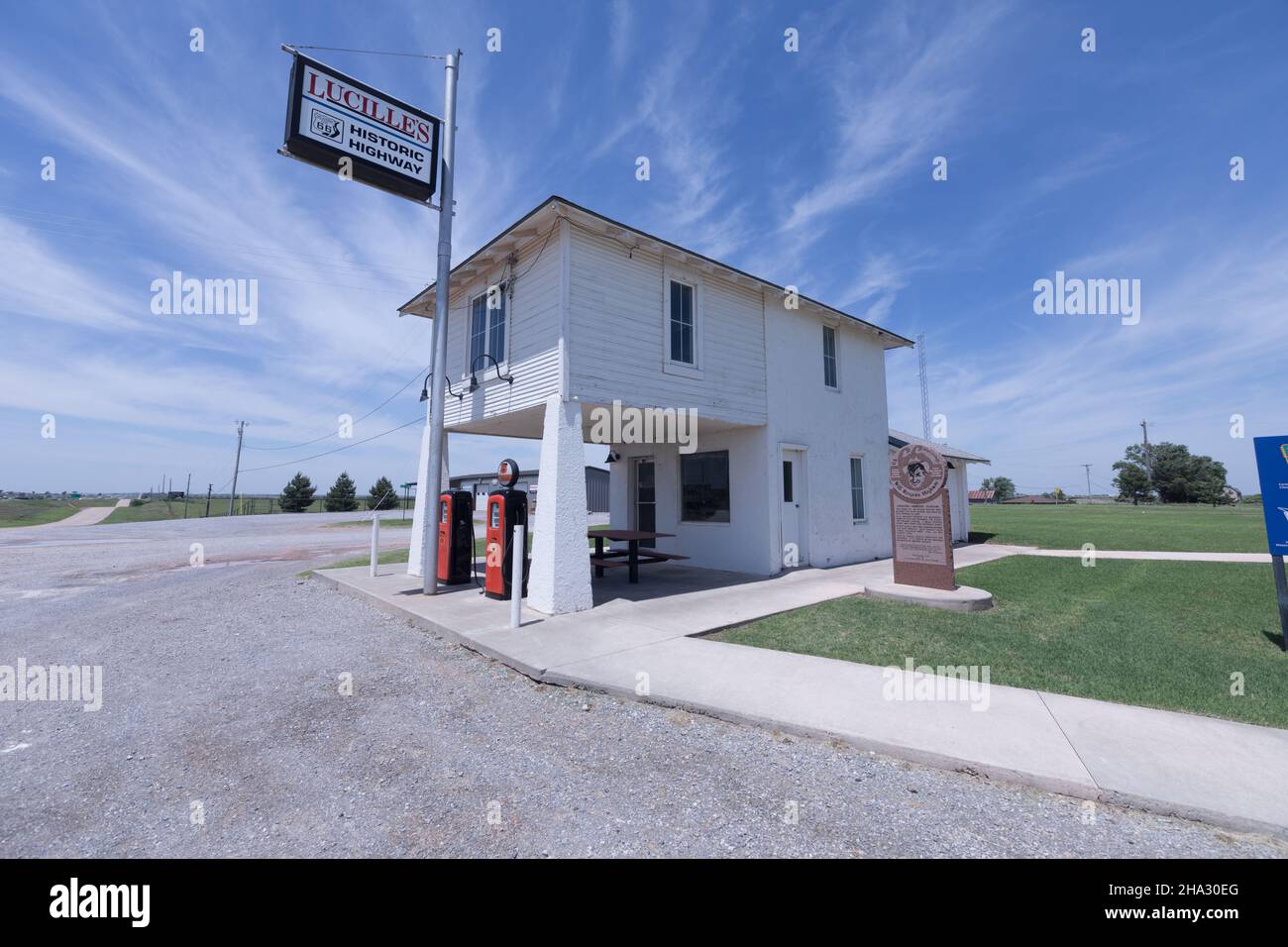 Hydro, Oklahoma, USA, Vintage gas pump at Lucille's Historic Highway