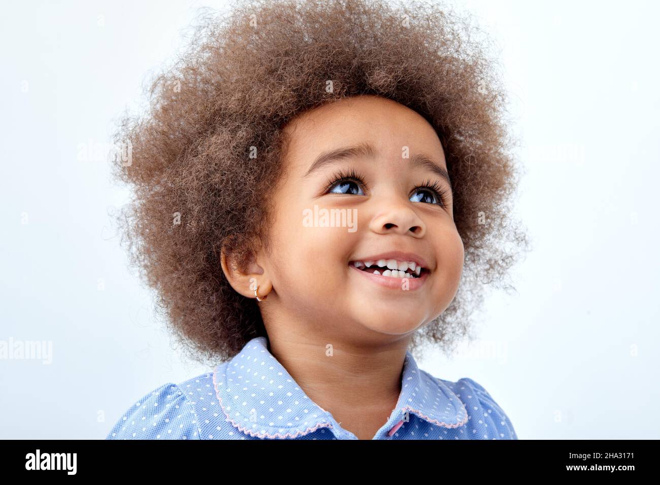 close-up portrait of cute awesome black african girl laughing smiling ...