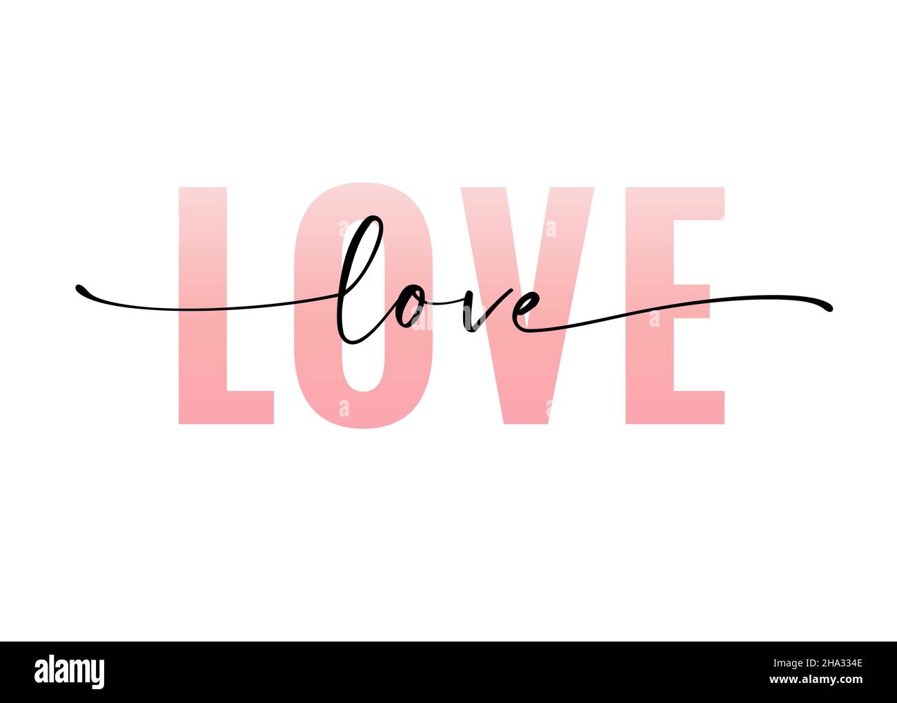 LOVE word hand drawn lettering. Modern calligraphy script love text
