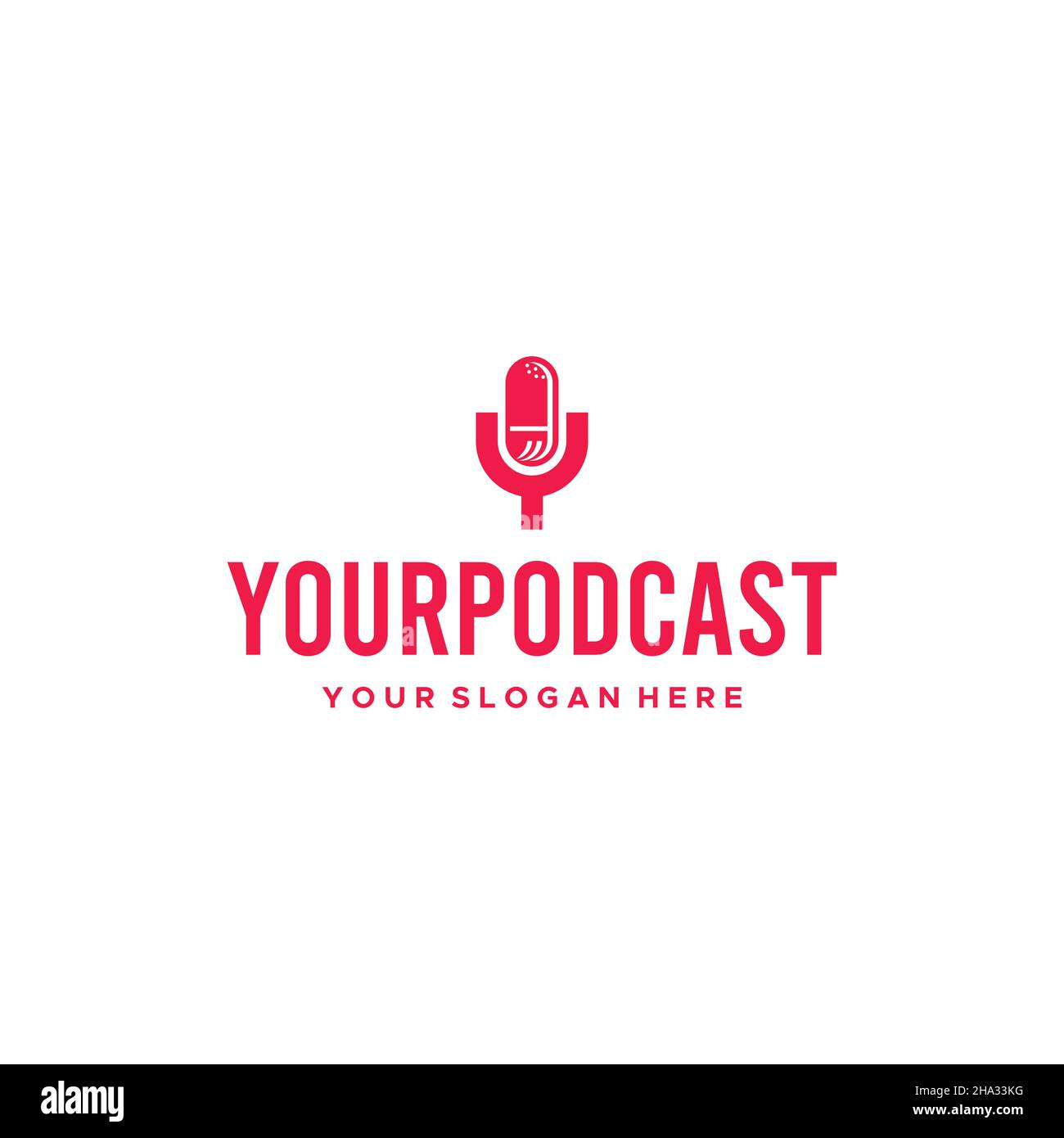 Flat colorful YOUR PODCAST microphone Logo design Stock Vector Image ...