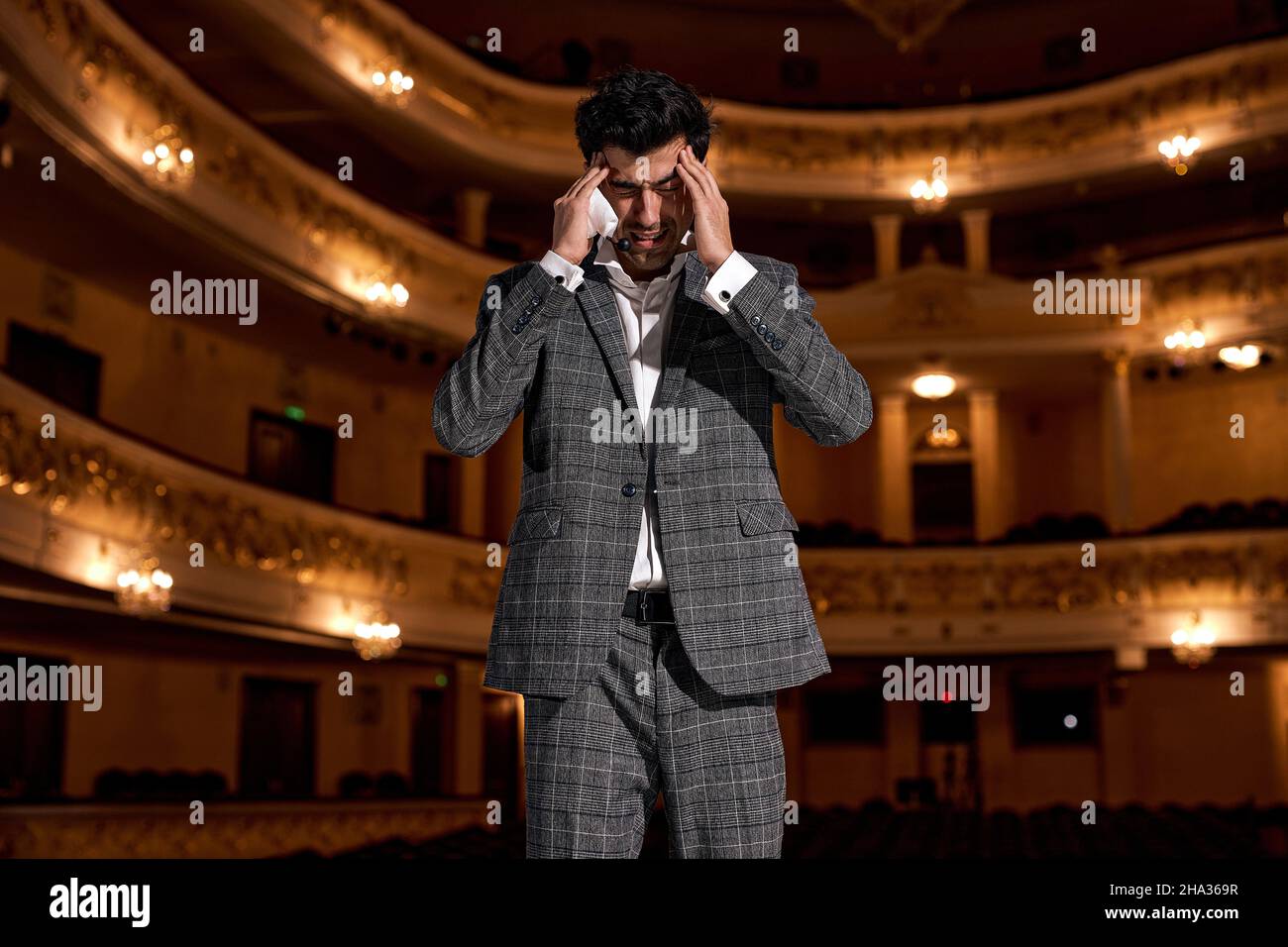 Handsome Guy In Elegant Classic Suit Is Trying To Mind Something