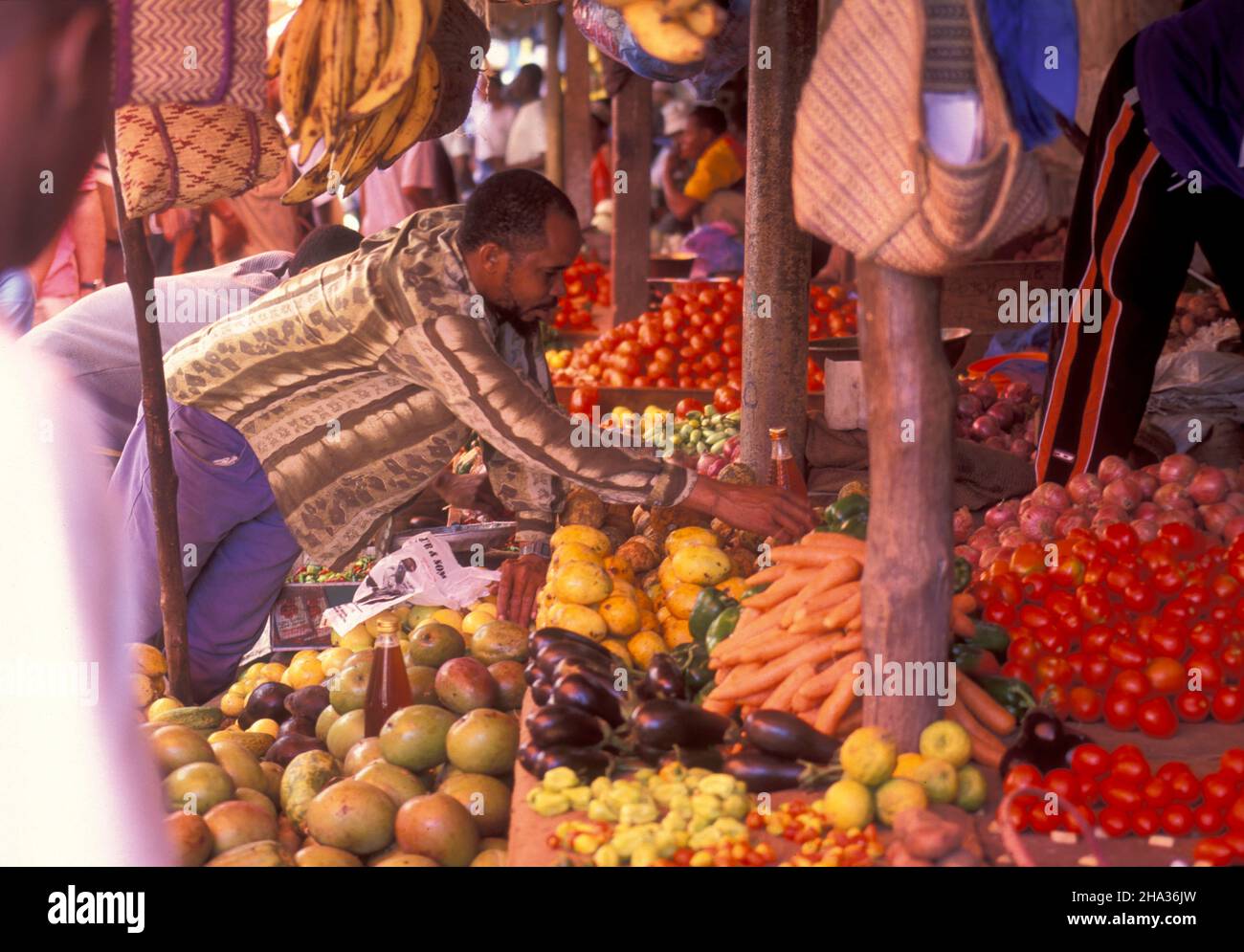 fruits and vegetable at the food Market in the Old Town of Stone Town