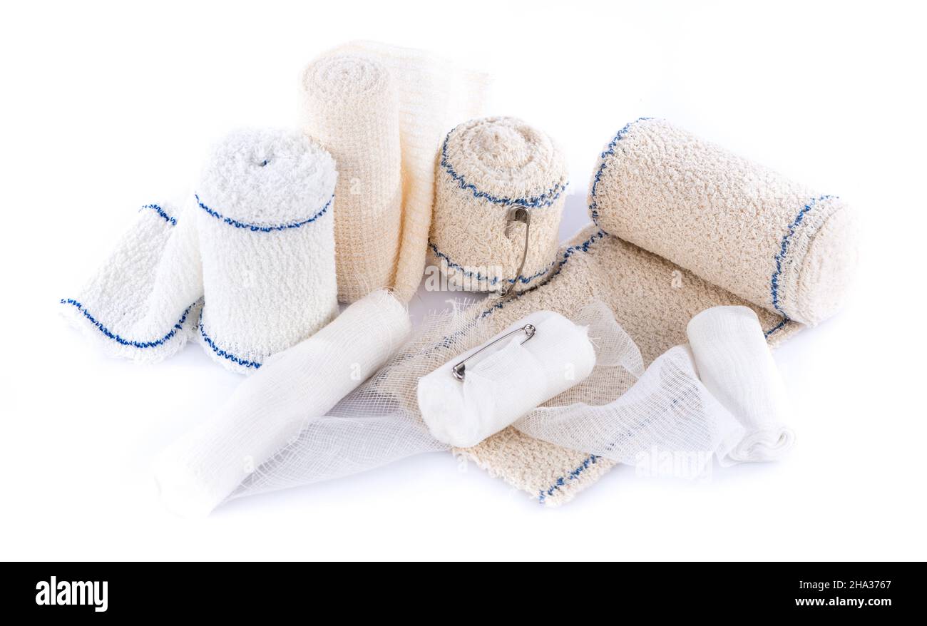 Different types of medical bandages, isolated on white Stock Photo Alamy