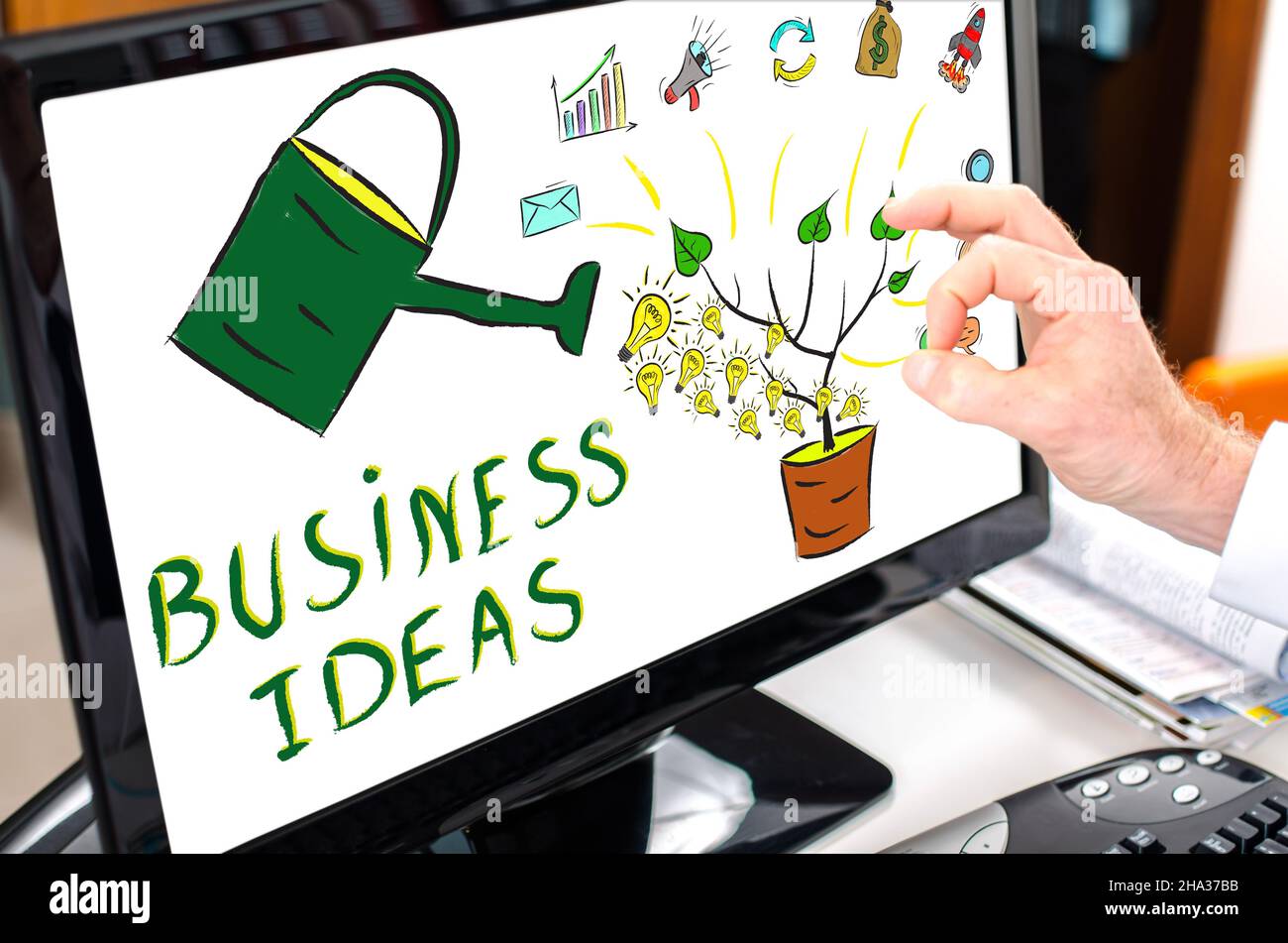 Business ideas concept shown on a computer screen Stock Photo
