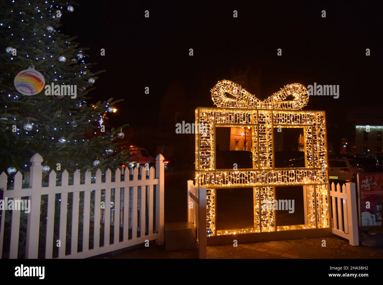 bury st edmunds, christmas lights and decorations 2021 Stock Photo Alamy