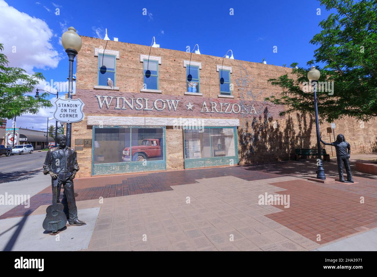 Winslow, Arizona USA A corner in Winslow on Route 66 commemorates The