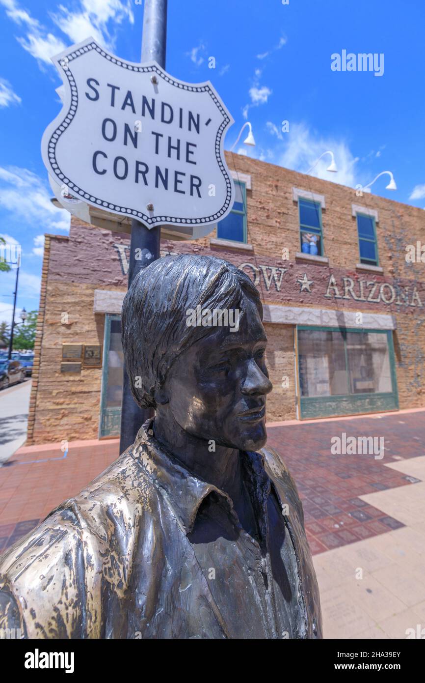 Winslow, Arizona USA A corner in Winslow on Route 66 commemorates The