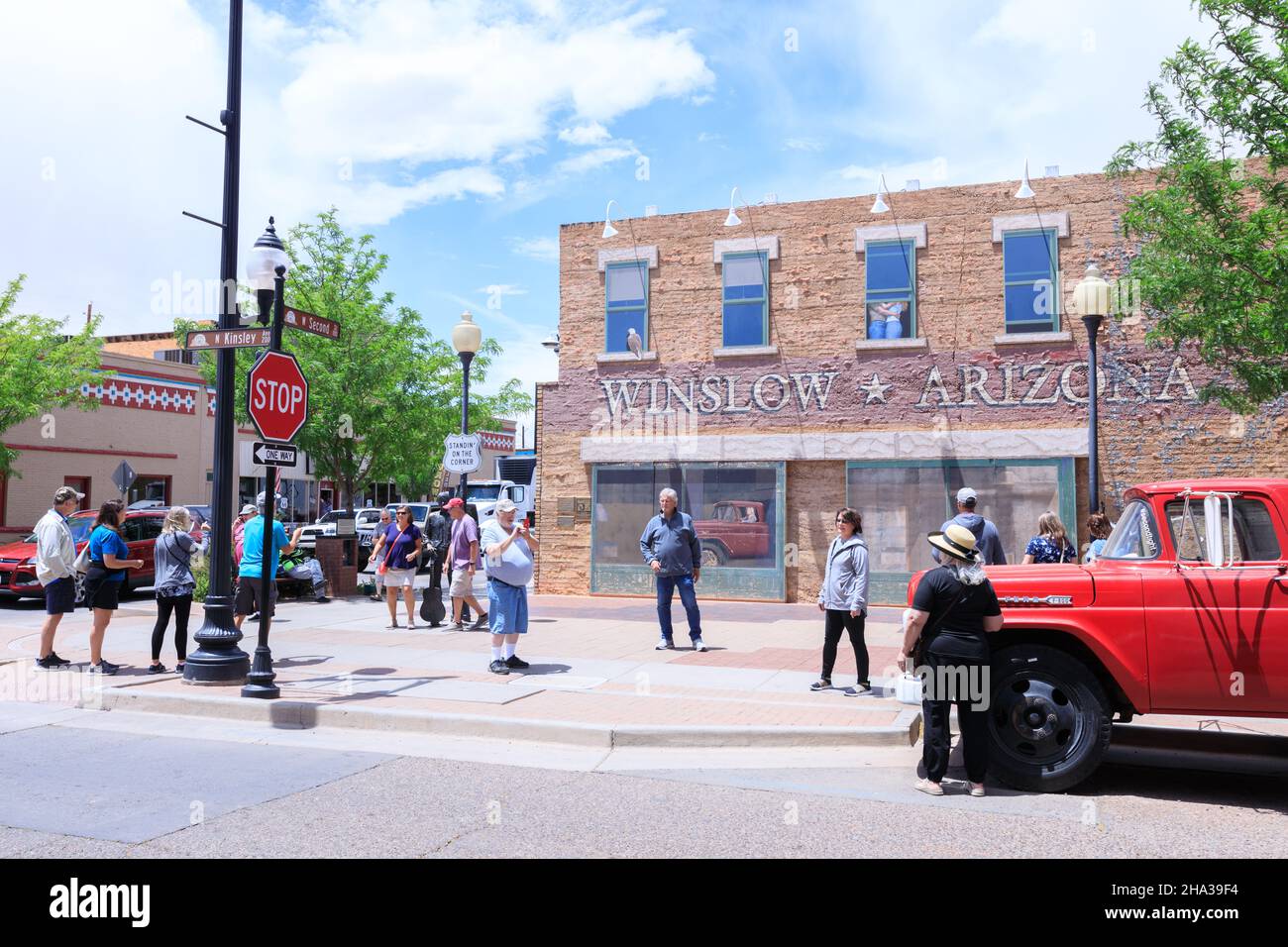 Winslow, Arizona USA A corner in Winslow on Route 66 commemorates The