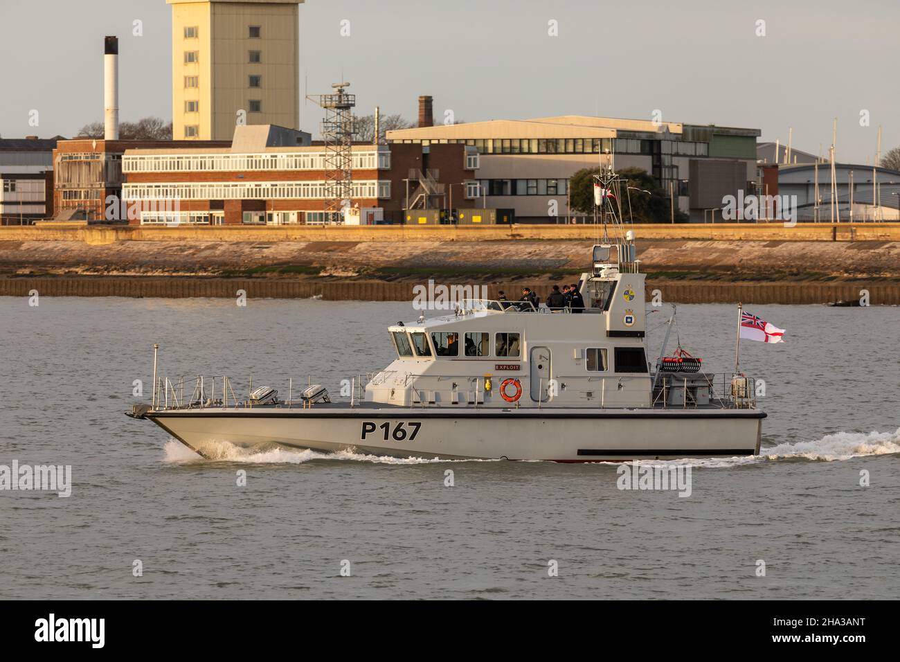 Archer-class patrol vessel HMS Exploit operating in the Solent. Stock Photo