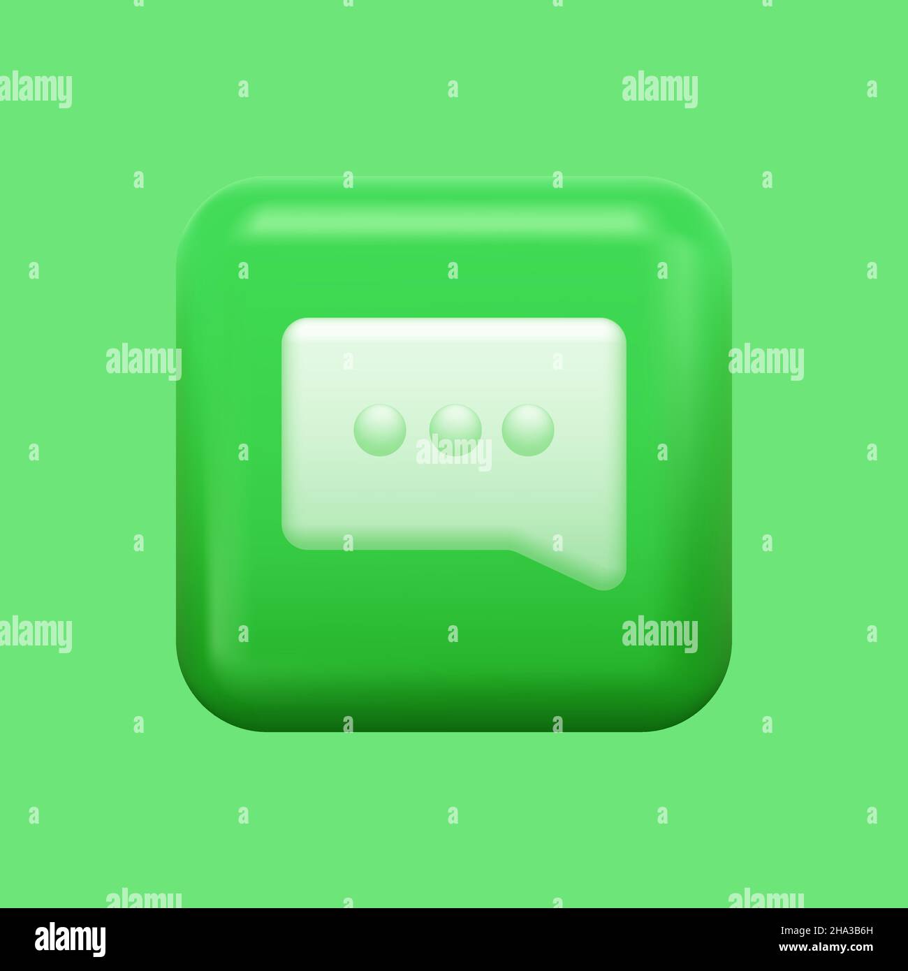Green Message Icon. Isolated 3D Texting Button. Vector illustration Stock Vector Image & Art Alamy