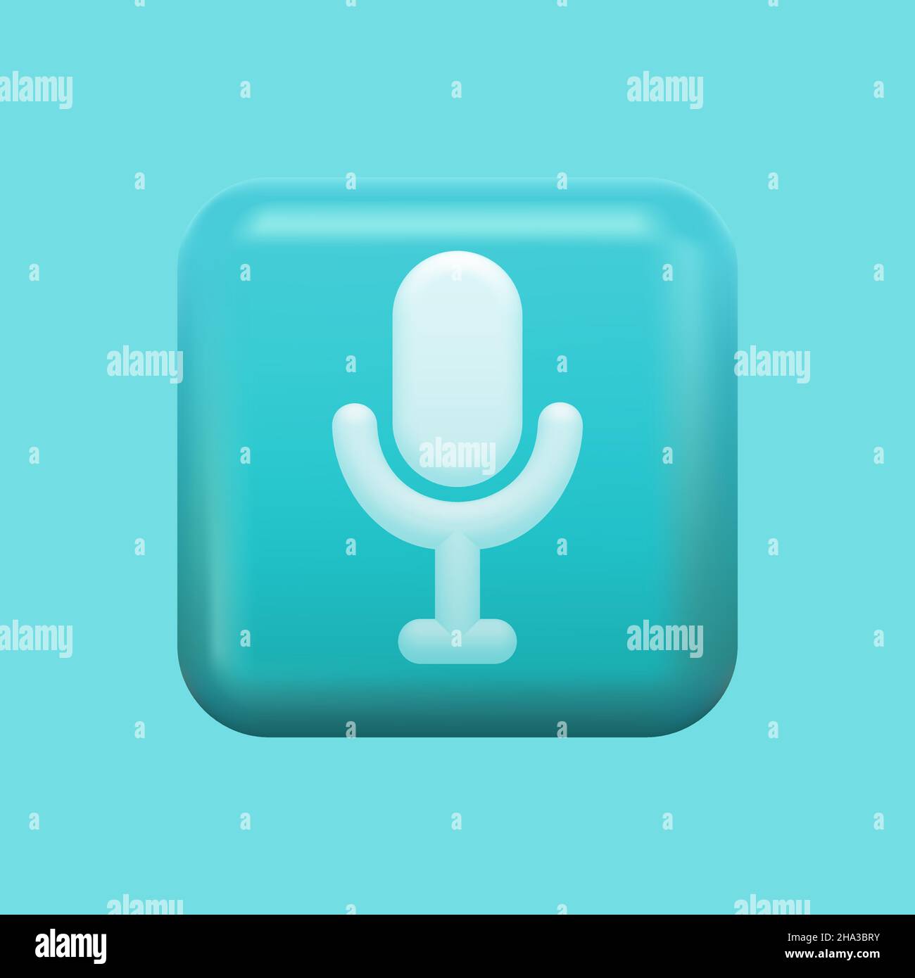 Tortoise Microphone Icon. Blue Icon Set. Isolated App Button. Vector illustration Stock Vector