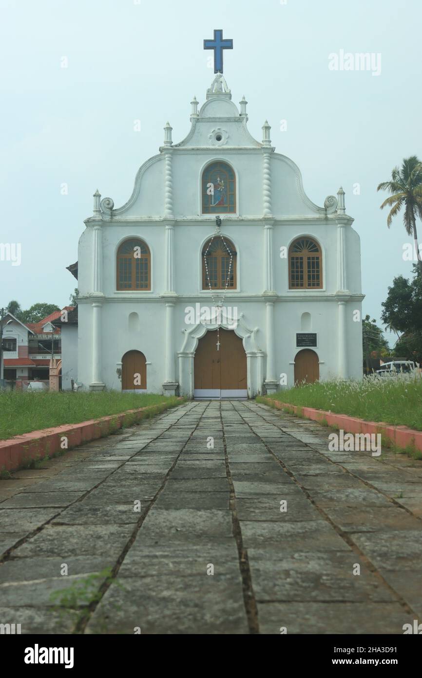 Portuguese colonial Church of Our Lady of Hope, Nossa Senhora de Esperanca on Vypeen Island, Kochi, Kerala, India Stock Photo