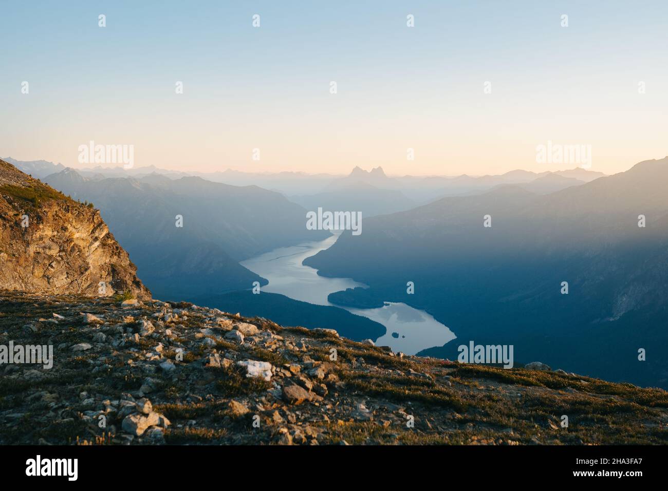 Top view of ruby mountains Stock Photo