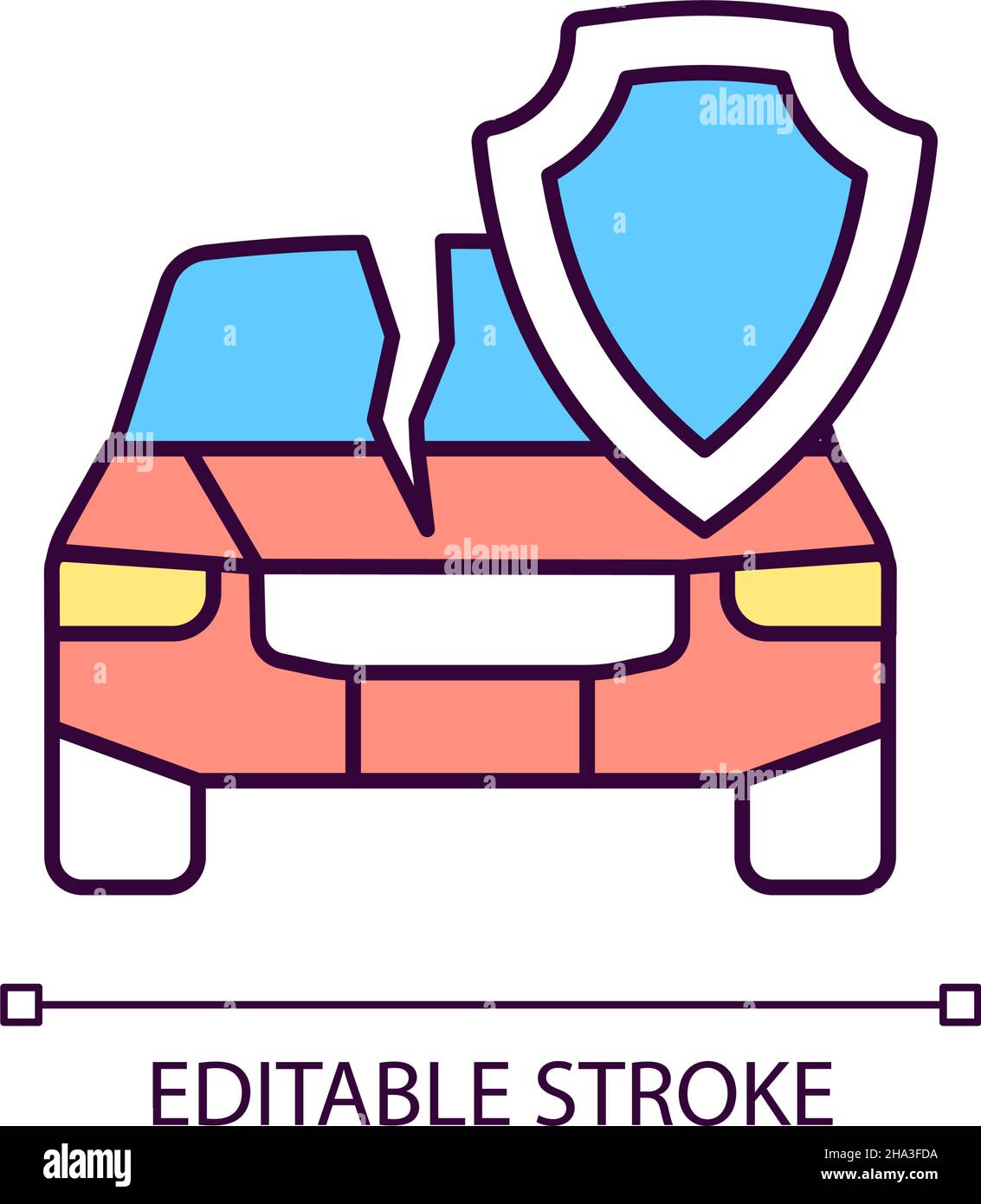 Overturned car or collision of cars pictogram. Cartoon car crash, accident  symbol or icon. Road, traffic accident. Crashed cars or service logo. -  SuperStock