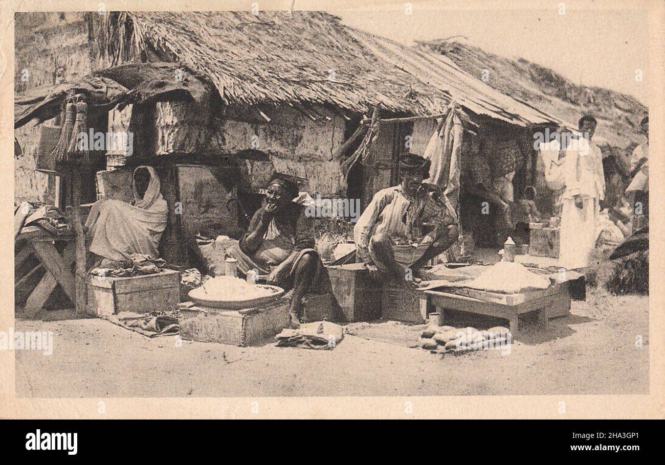 Historical postcard of Italian Somali Stock Photo