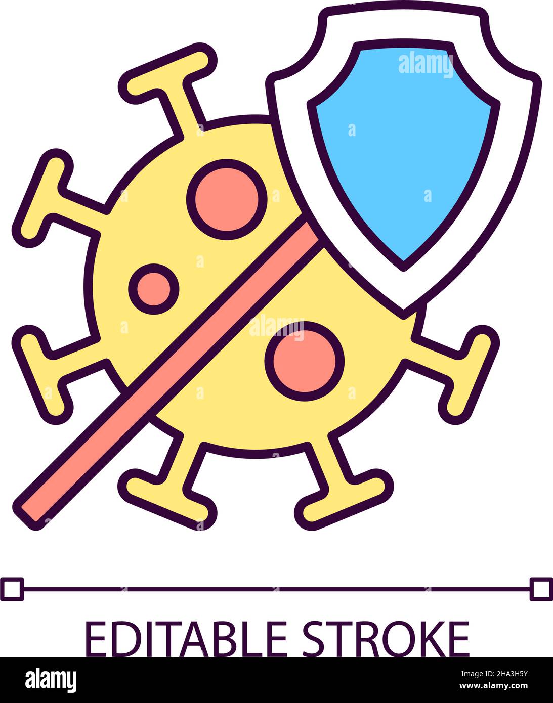 Covid RGB color icon Stock Vector