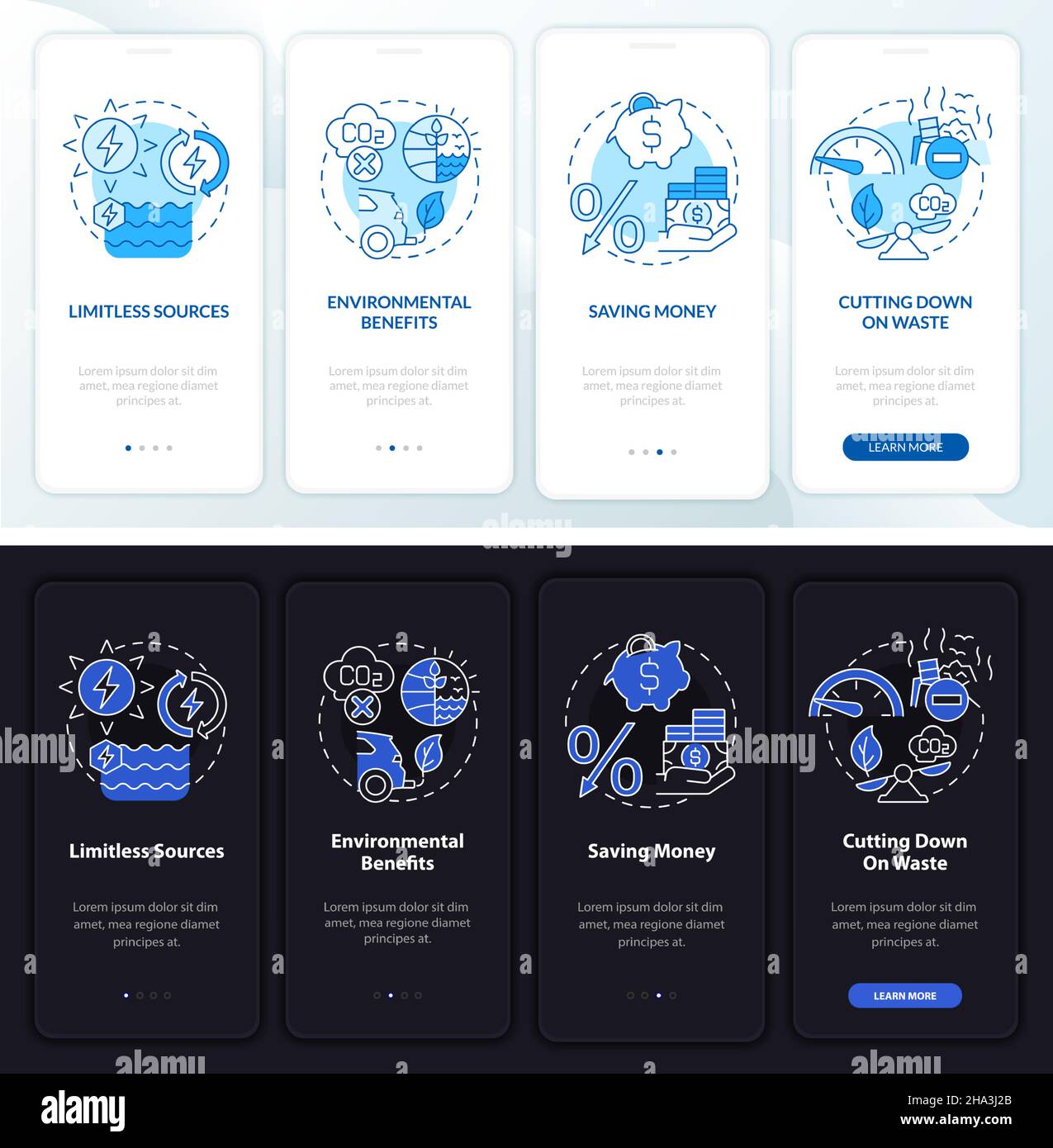 Clean energy onboarding mobile app page screen Stock Vector Image & Art ...
