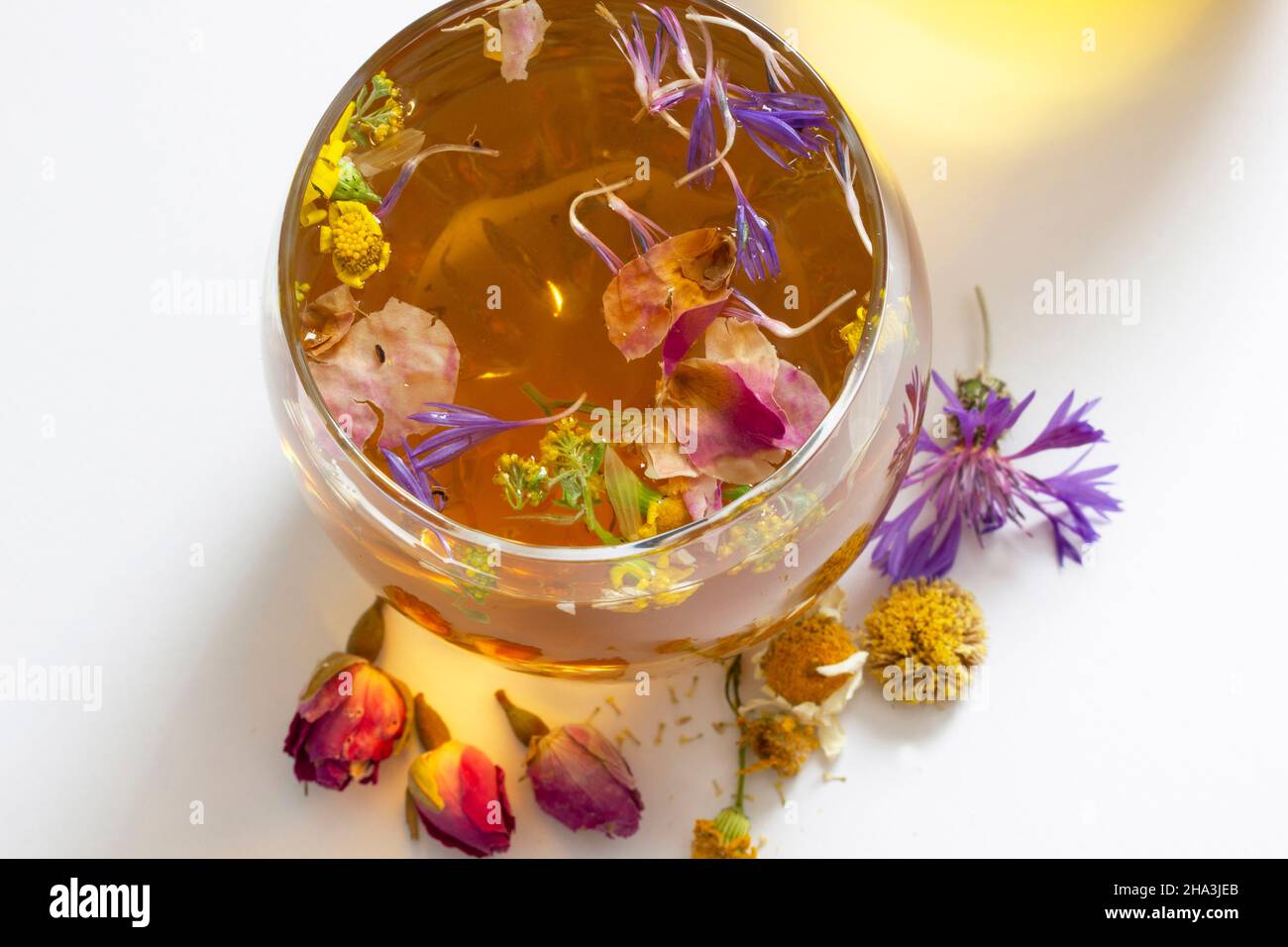 herbal tea mixed from various flowers Stock Photo - Alamy