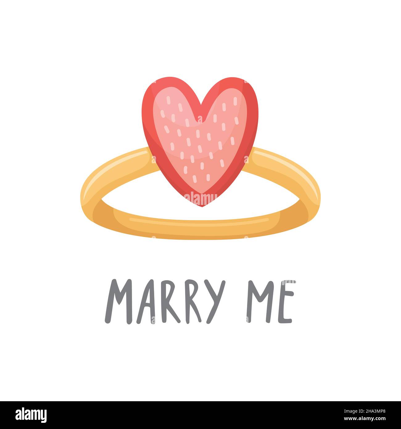 Vector illustration of a wedding ring with a heart. Illustration for ...