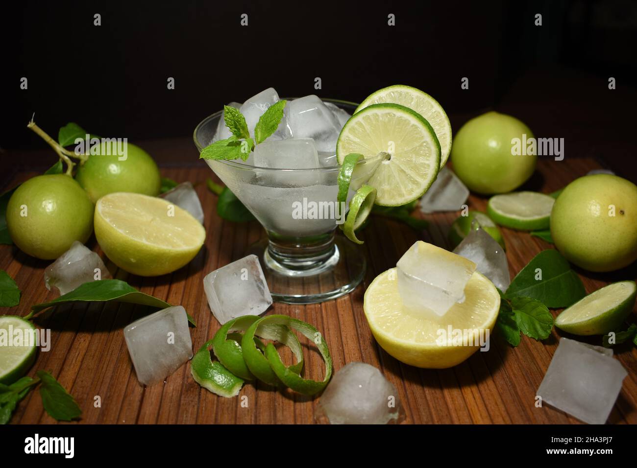 Lemon and mint mocktail. Stock Photo