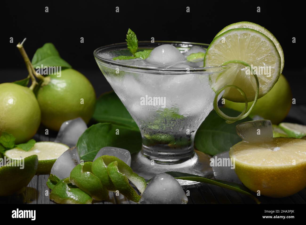 Lemon and mint mocktail. Stock Photo