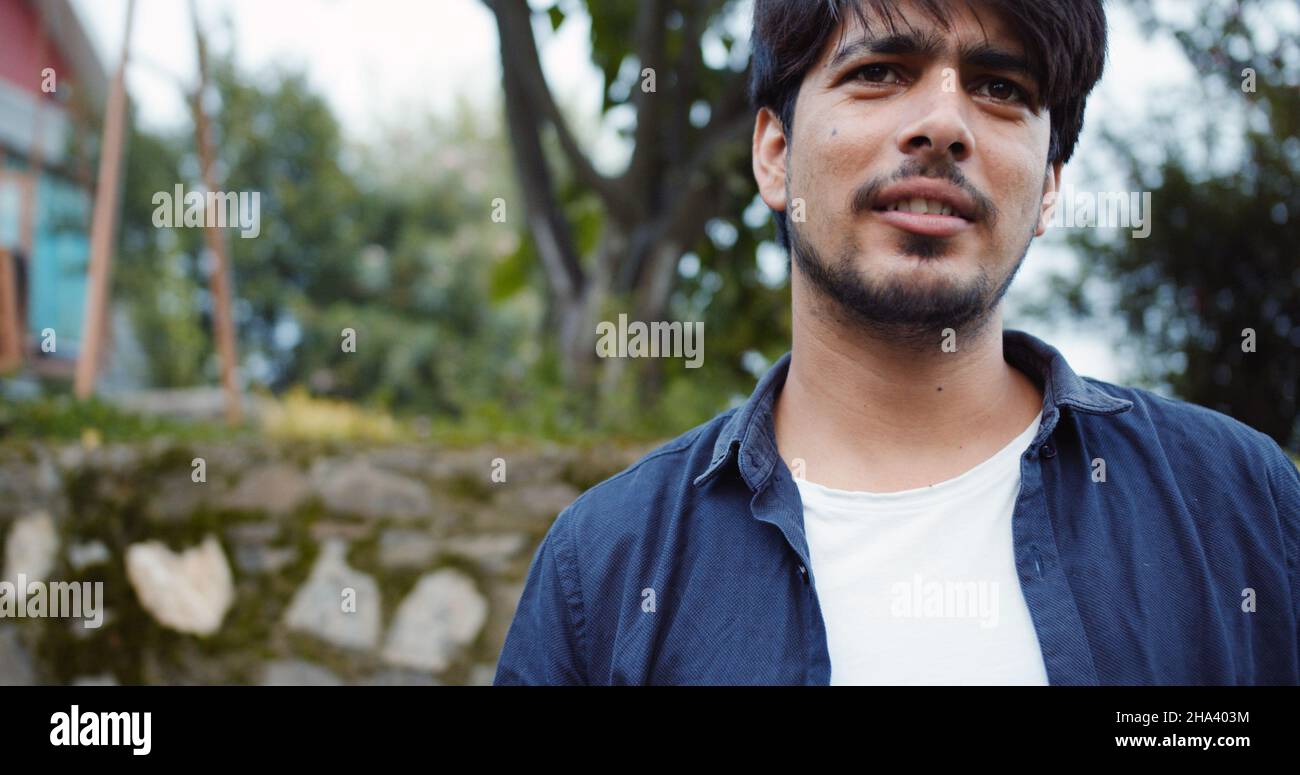 Closeup portrait of the young man. Stock Photo