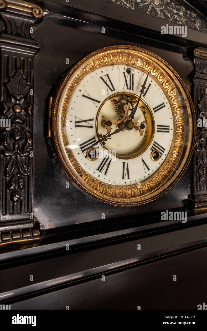 closeup of French mantle clock face Stock Photo Alamy